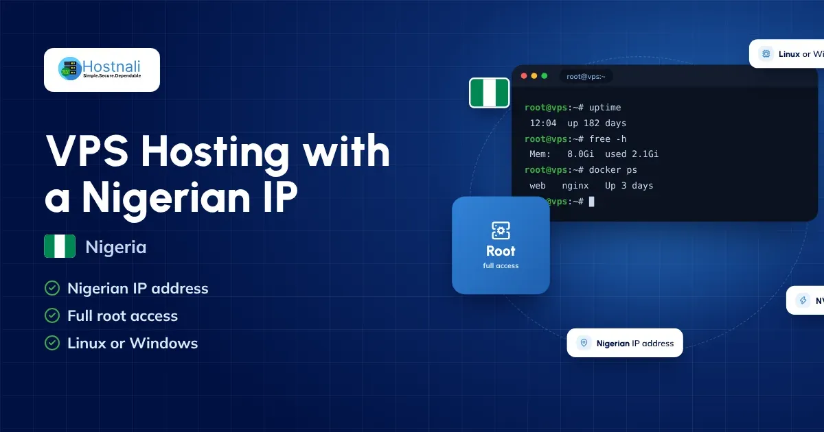 VPS hosting for Nigeria with a Nigerian IP address and full root access