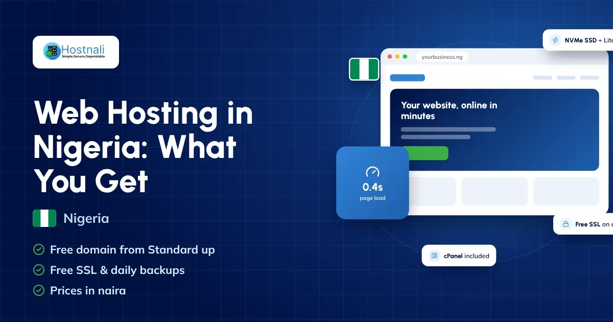 Web hosting in Nigeria with Hostnali, what every plan includes