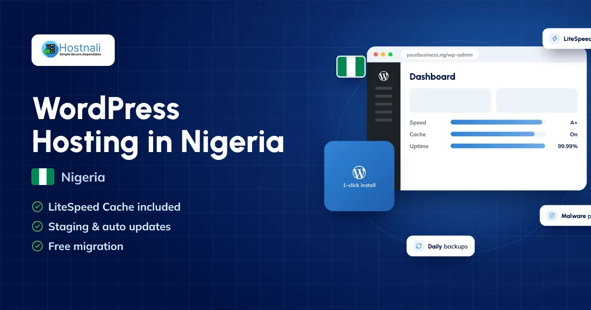 WordPress hosting in Nigeria with LiteSpeed Cache, staging and automatic updates